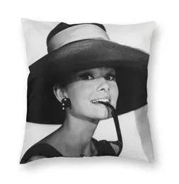 CushionDecorative Pillow Cool Audrey Hepburn Case Home Decorative 3D Two Side Printed Cushion Cover för Living Room7348183