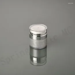 Lagerflaschen 100pcs 15g Acrylperlen weiße Creme Vakuumflasche mit Plastikgläsercreme/Augencreme/feuchtigkeitsspendende kosmetische Behälter
