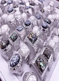 2020 Hot Sales Alloy Plated Silver Gemstone Men's Ring Models Mix Size Fashion Ring Mix Style 50st/Lot8633828