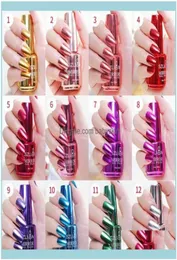 Crackle Nail Polish Salon Health Beauty Sier Mirror Effect Metallic Metal Shinning Art Varnish Diy Beauty Decorations3767135