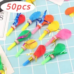 Party Decoration 50pcs Colorful Golden Whistle Balloons Horns Noise Children's Birthday Supplies Happy