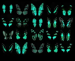 200pcs/Lot 8 cm Magnet Noctiluccy Wand kranker luminöser 3D -Schmetterlings -Aufkleber -Kunst -Wandaufkleber Raummagnethome Dekoration LL LL