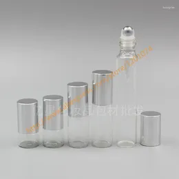 Бутылки для хранения 1 мл/2 мл/3 мл/5 мл/10 мл прозрачная стеклянная бутылка (длинная шея) с серебряной алюминиевой крышкой из нержавеющей стали/духи/духи/дезодорант