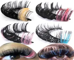 False Eyelashes Red Blue Purple Pink Mix 3D Mink Colored Ombre Vegan Strip Lashes Natural Dramatic Fluffy Colourful Cilias Party265284605