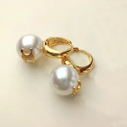 الفاخرة Celibrand Big Pearl Circle Designer أقراط للنساء 18K الذهب الفضي Aretes Oorbellen Brincos لديها أرقام أجوف حلق أذن هدية المجوهرات