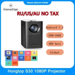 Hongtop S30 Versione globale Min Proiettore portatile 1080p FHD Android 7.1 2GB+16GB Home Ciname Theater Beamer per Home Theater