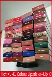 I Stock KL Lips Cosmetics Lip Kit av Jenner Matte Lip Gloss 40 Colors Matte Liquid Lipstick Lip Liner3511861