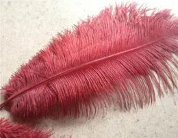 100pcslot 1618inch Bourgogne Ostrich Feather Plume Wine Color for Wedding Centerpiece Decor Event Party Supplies DE2110413