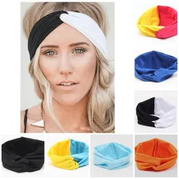 Mädchen Stretch Stirnband Patchwork Farbe Haarbänder Sport Yoga Head Wrap Bandana Kopfwege Haarzubehör Partyware T2C5176984532