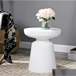 거실 가구 마르티니 고급스러운 사이드 테이블 싱글 의자 테이블 레저 커피 메탈 흰색 검정색 8224029 드롭 배달 DHKOC