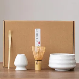 TeAware Sets 4pcs Japon Hediye Kutusu Matcha Set Güvenli Bambu Çırpma Çay Teaspoon Çay Kapalı İçecek Dükkanı Çay Yapma Araçları Aksesuarlar