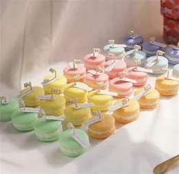マカロンの香りのキャンドルポータブルミニマカロンかわいい誕生日パーティーフェスティバルホーム装飾的なキャンドルPO撮影小道