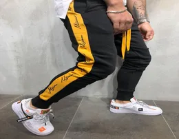 Mężczyźni Slim Fit Spoders Tracksuit Dna Chude Joggers Track Pants Black Men Casual Spodni Męskie Ubranie 3680643