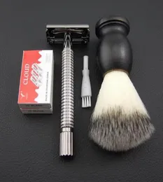 WEISHI Double Edge Classic Safety Razor shaving Blade Brass Gun color Long handle 9306CL1SETLOT NEW2816805