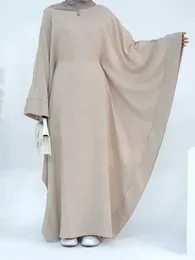 Etnik Giyim Ramazan Eid Dubai Keten Khimar Abaya Damen Müslüman Maxi Maksi Elbise Kadınlar İçin Kaftan Robe Femme Musulmane Vestidos T240510