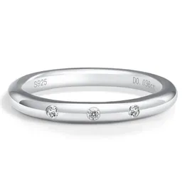 Moda simples 925 Sterling Silver Moissanite Ring