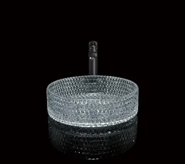 تصميم نمط الماس شفاف جولة الحمام يدويًا واشباسين كونترتوب واشباسين مغرور الأرواح الزجاجية.