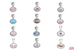 925 Silver Fit Charm 925 Браслет Круглый Подвеска Peach Crab Mard Mart Diy Charms Set Подвесной Diy Fine Beads Jewelry5708452