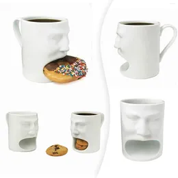 Kubki zabawny kubek do kawy z uchwytem na ciasteczka ceramiczne herbatę kubek na kubek śniadani