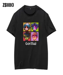 Gorillaz manlig t -shirt anime men039s skjortor kort ärm rolig tshirt män mens topps tees rock band camiseta kläder4284466