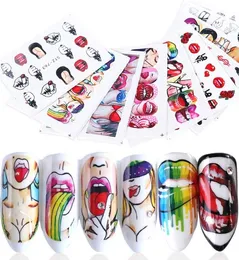 Sexy Lips Nail Decals Set 3D Quick Stickers Tips DIY Nail Salon Manicure Tip Assorted9 PCSSheet Set4994784