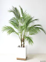 88 CM Green Artificial Palm Leaf Plastic Plants Garden Home Decorations Scutellaria Tropical Tree Fake Plants2064101