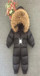 Ryssland Winter Baby Snowsuits Kids Jumpsuit Hold 25 18M4T Boy Girls Warm Natural Fur Down Jacka barnkläder Infantil Rompersw168586106
