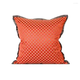 وسادة تغطية جاكار الفاخرة لسيارة غرفة المعيشة زخرفية رمي الأريكة ديكور المنزل واسعة وسادة وسادة برتقالية اللون الأحمر