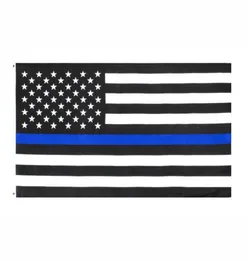 Direktfabrik Whole 3x5fts 90cmx150 cm Strafverfolgungsbeamte USA US American Police Thin Blue Line Flag DHB10885423992