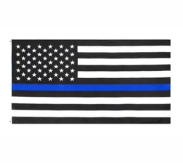 Direktfabrik Whole 3x5fts 90cmx150 cm Strafverfolgungsbeamte USA US American Police Thin Blue Line Flag DHB10884559937
