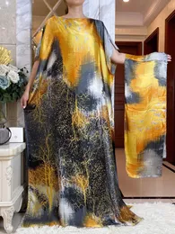 Etniska kläder Nya överdimensionerade Kuwait SWT Summer Bohemian badkläder Silk för Lady Dashiki African Traditionell Abaya Muslim Ramadan T240510