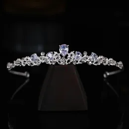 Brauthaarband Kopfschmuck Blitz Diamant Zirkon kleiner Kronhaarschmuck Prinzessin Geburtstag Hochzeitsleistung Accessoires 251b