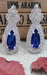 Zeronge Jewelry Royal Blue Crystyal Dangle arring Lady Gold Greenclearyellowredfushia pageant pageant Crystal Chandelier4522605
