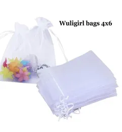 50pcs Jewelry Gift Bags 7x9cm White Organza Jewelry Popular Small Drawstring Gift Bags Cheap Wedding Bag Tulle Favor Sack9619352