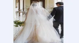 Velo da sposa bianco semplice 3 metri lunghi veli morbidi da sposa morbido Onelayer Accessori per matrimoni a colore avorio con pettine per 3177060