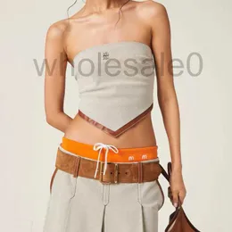 Women's Tanks Camis Designer Designer Märke 2024 Summer Ny Wrapped Edge Patch broderad BRA-tank Top A-Line+Shorts+Long Pants for Women 6DAV 39Q9