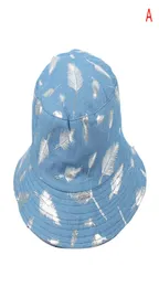 Tide feminina Wild Doublesididided Wear Top Hat Feather Bucket Hats Men039s Casual Casual Sun Visor7243895