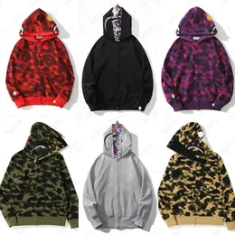 Hai Hoodie Full Reißverschlüsse Herren Sweatshirt Designer Hoodie Mode Mund Muster Hoodies Camouflage Print Sweatshirts High Street Männer Frauen Kleidung Kleidung