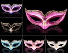 Maska imprezowa z Gold Glitter Mask Unisex Sparkle Masquerade Atmosfera Mardi Gras Masks Masquerade Halloween9899384
