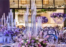 Akrilik şamelabra 34589 başlık kolları mumluklar düğün masası merkez parçası çiçek standı tutucu şamdanlık partisi ev dekor5017344