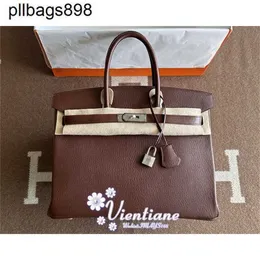 Handbag Women Brknns Swift Leather Handswen 7a Hand Bag 35cm Havana 41 Havane Chevre Goat Leather Fucklelle