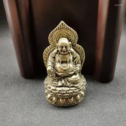 Decorative Figurines 2pcs Pure Copper Da Ri Tathagata Buddha Statue Ornaments Brass Home Crafts Transfer Living Room Decorations