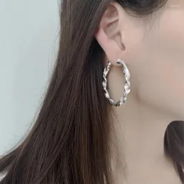 Hoop Earrings Trendy Silver Color Spiral Ring Geometric Circle For Women Girl Gift Fashion Jewelry Dropship Wholesale