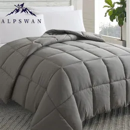 ALPSWAN Quilt Lightweight Grey Bedding Comforters All Season Down Alternative Reversible Duvet Soft Breathable 220x240 250x230 240506