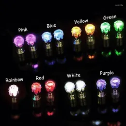 Party Decoration 1 Pair Light Up LED Bling Ear Stud Rings Korean Of Flash Zircon Accessories For Women Christmas Glow Stick