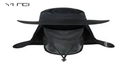 Yifei防水ビッグバケツの帽子は広い夏の新しい夏の風の帽子SPF 30 UV保護釣り帽子漁師キャップY28861649