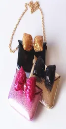 2017 Новая принцесса девочки для девочек с цепью мешки с блестками Bowknot Mini Bag Fashion Дети сумки для плеча милая сумочка для монеты 5922796