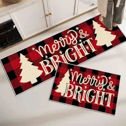 Tapetes Feliz Natal da cozinha da cozinha quarto da sala de estar decoração de piso de carpete home Hallway entrademat capacho de natal Navidad não deslizamento Tapete