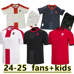 Bambini Georgia Soccer Jersey Kvaratskhelia 2024 Euro Cup Georgian National Team Home Away Georgien Football Shirts Kit Chakvetadze Kvilitaia Zivzivadze 888888