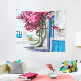 Tapestries Better Days Are On Their Way | Greece Santorini Island Travel Summer Architecture Positivity Tapestry